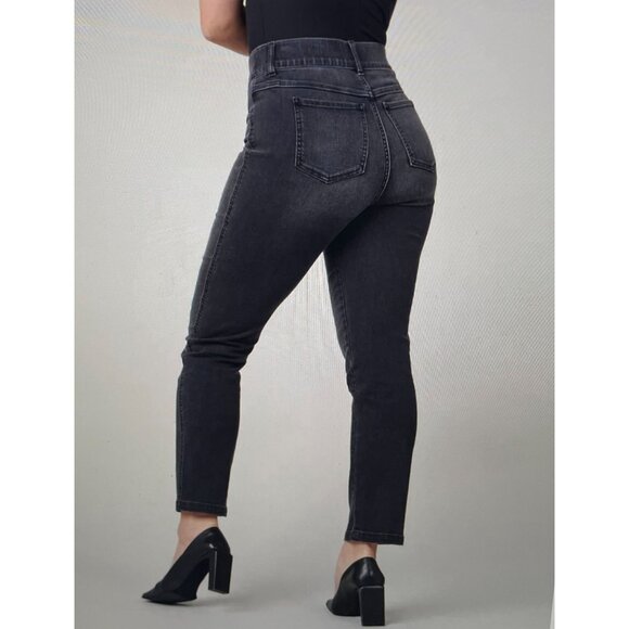 Spanx The Perfect Vintage Straight Ankle Jeans XS Black Stretch Cotton Blend Was - Picture 2 of 14
